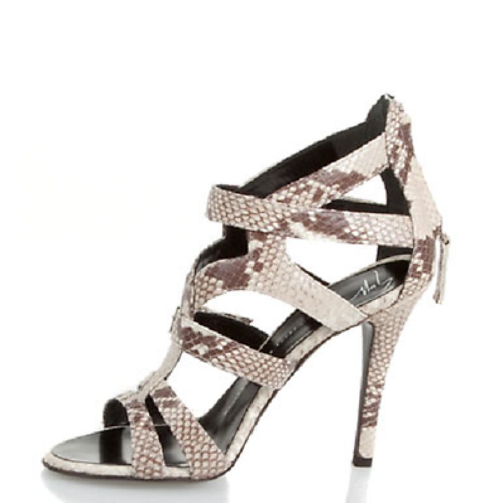 Guiseppe Zanotti Design Snakeskin Leather Strappy